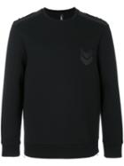 Neil Barrett - Epaulette Sweatshirt - Men - Cotton/polyurethane/spandex/elastane/viscose - S, Black, Cotton/polyurethane/spandex/elastane/viscose