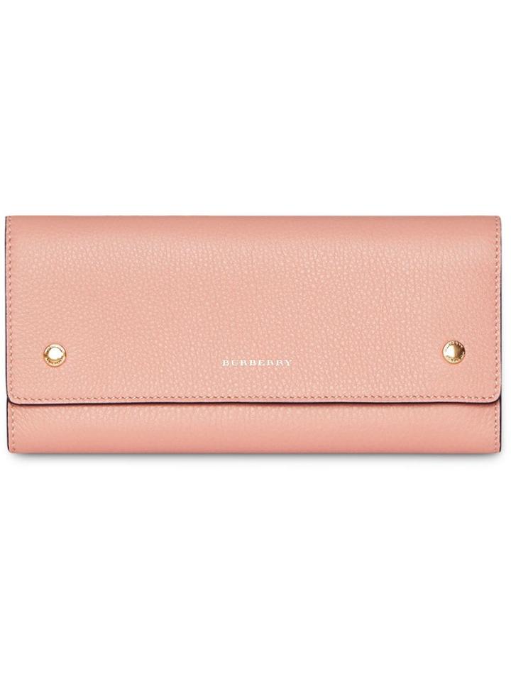 Burberry Leather Continental Wallet - Pink