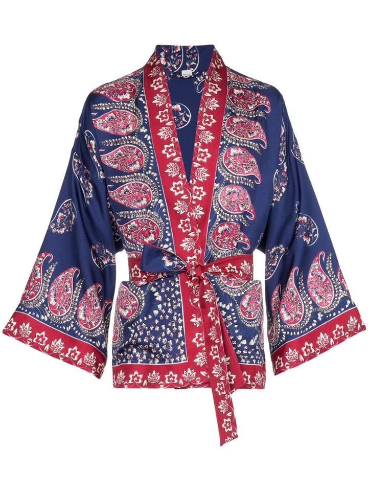 Gucci Paisley Print Silk Kimono - Black