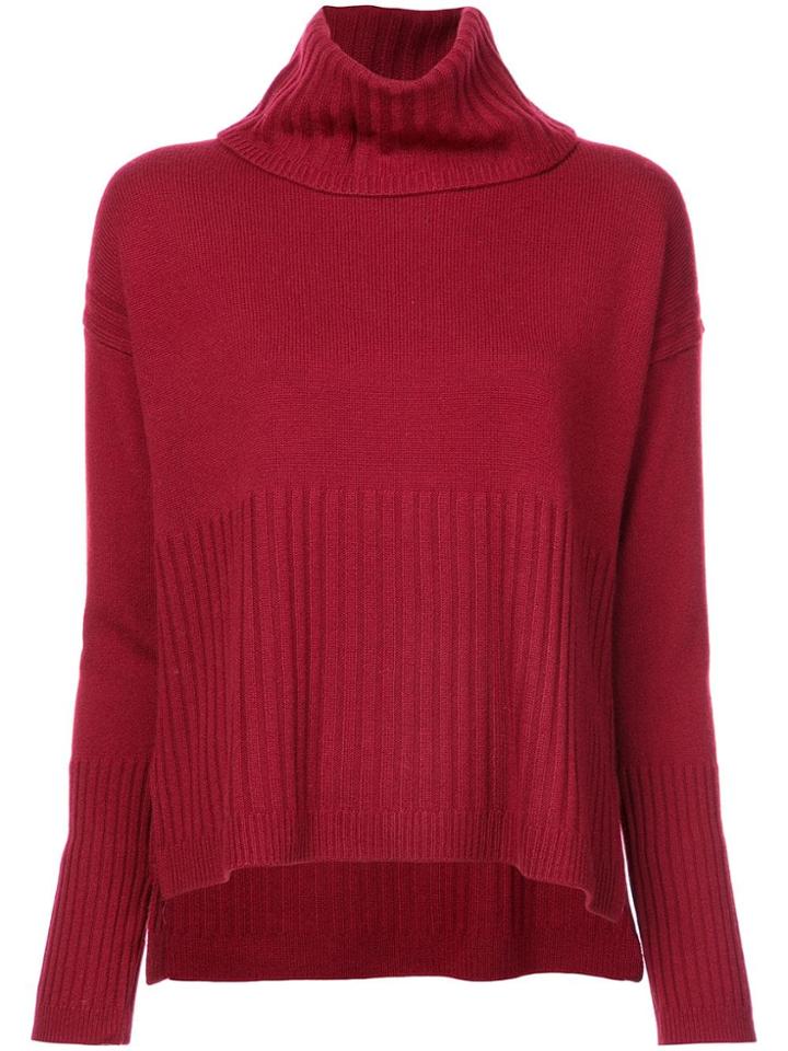 Derek Lam 10 Crosby Turtleneck With Rib Detail - Pink
