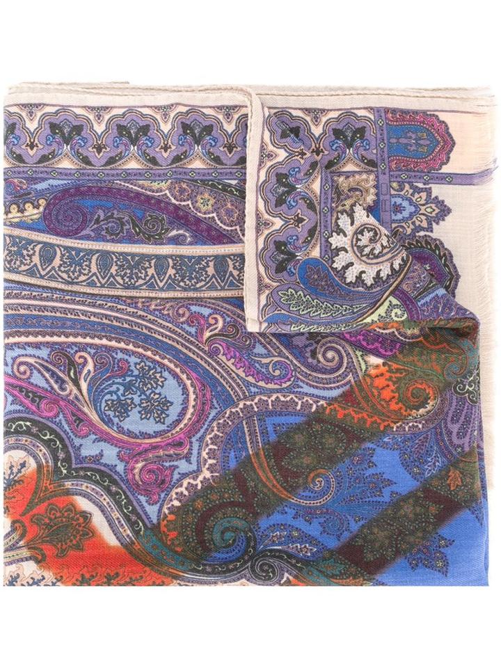 Etro Paisley Print Scarf, Adult Unisex, Silk/wool
