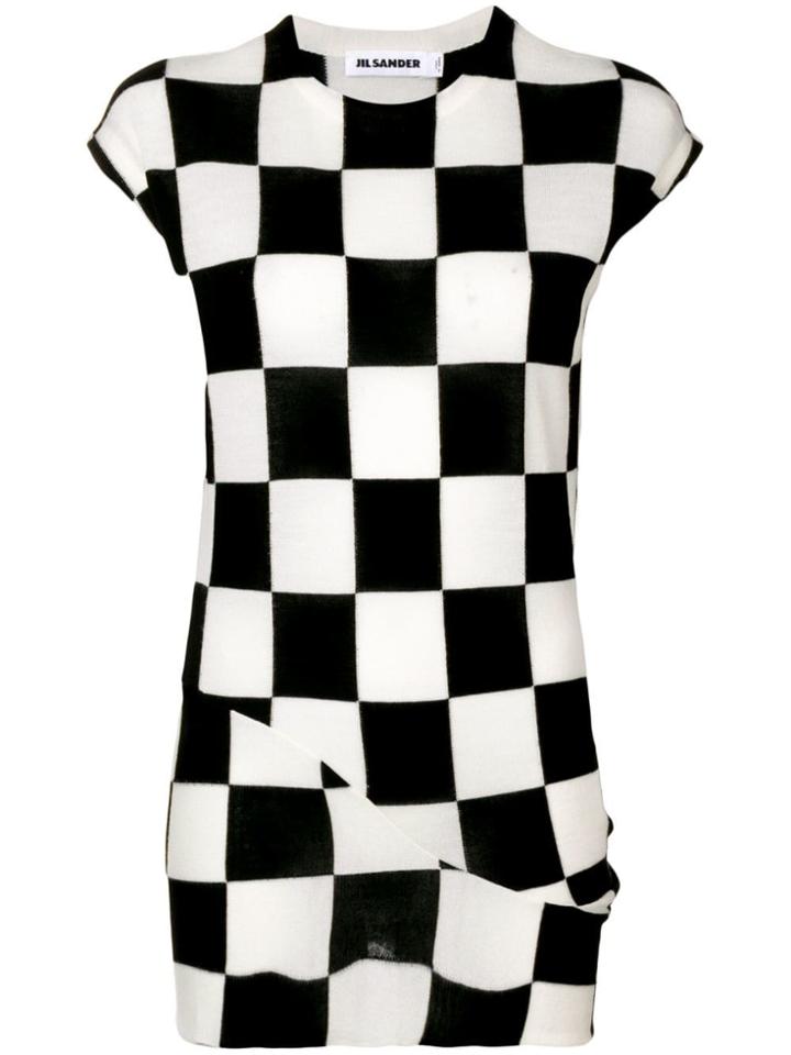 Jil Sander Large-check Layered Top - Black
