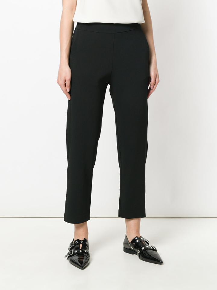 Piazza Sempione Cropped Stretch Trousers - Black