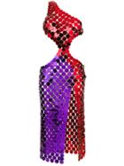 Paco Rabanne Vintage Rhodoid Disc Dress - Red