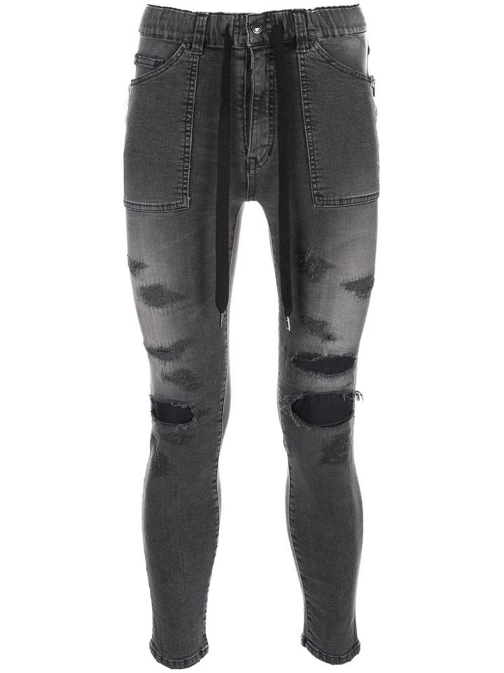 Roarguns Distressed Skinny Jeans - Grey