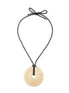 Mm6 Maison Margiela Oversized Round Pendant Necklace - Metallic