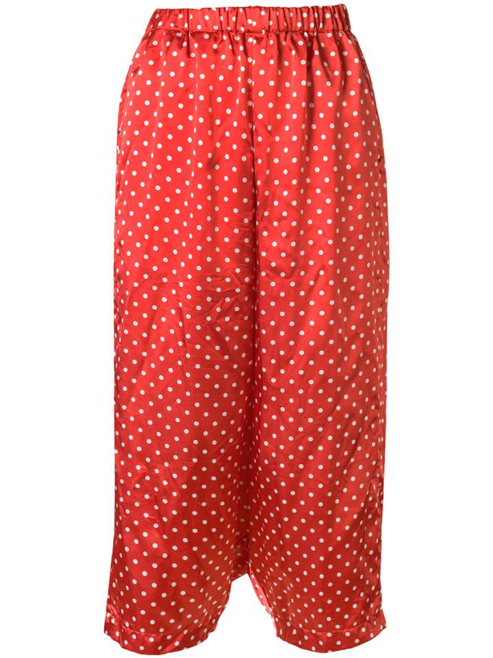 Comme Des Garçons Vintage 2005 Polka-dot Bermuda Trousers - Red