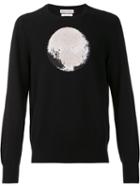 Michael Bastian Moon Print Jumper, Men's, Size: 52, Black, Cashmere