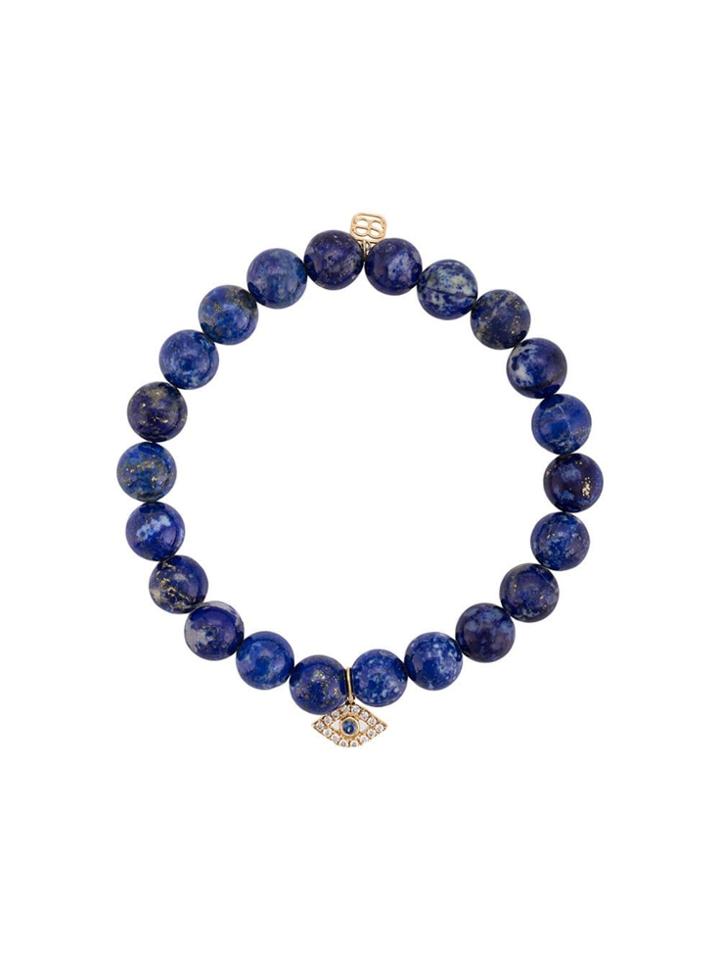 Sydney Evan 14kt Gold, Diamond And Sapphire Evil Eye Lapis Lazuli