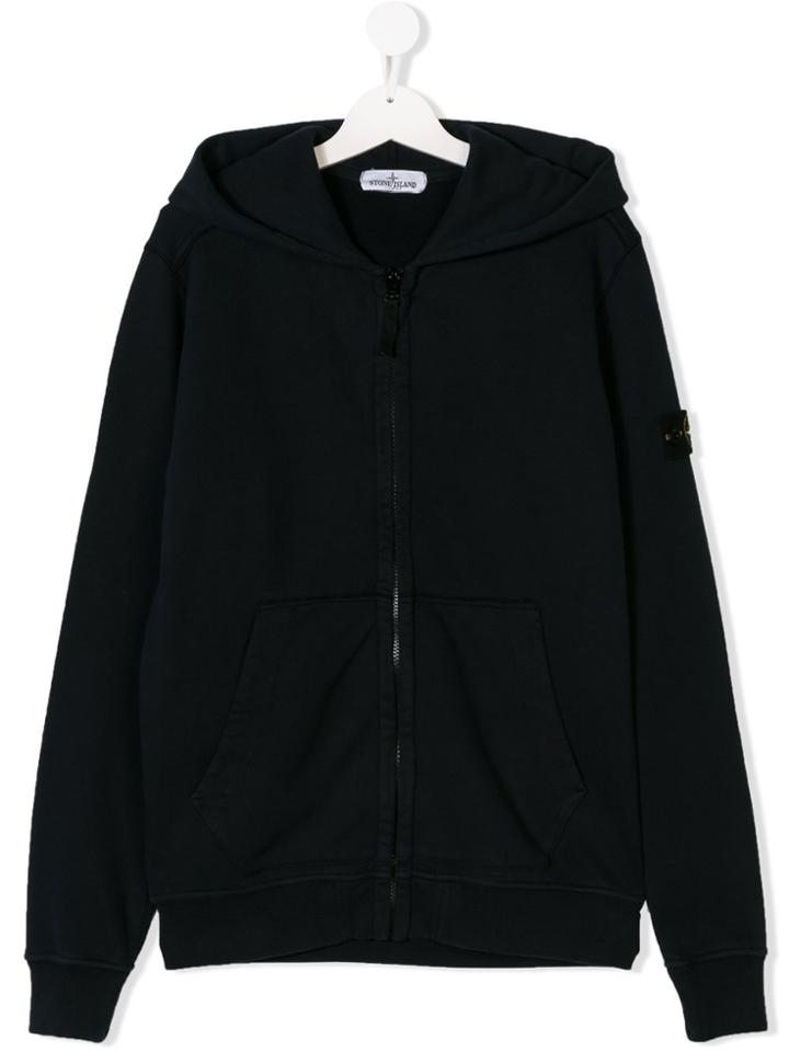 Stone Island Junior Teen Zipped Hoodie - Blue