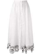 Christopher Kane Long Daisy Skirt, Women's, Size: 38, White, Cotton