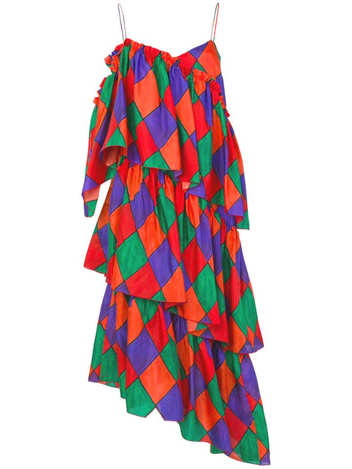 Isa Arfen Harlequin Tiered Dress