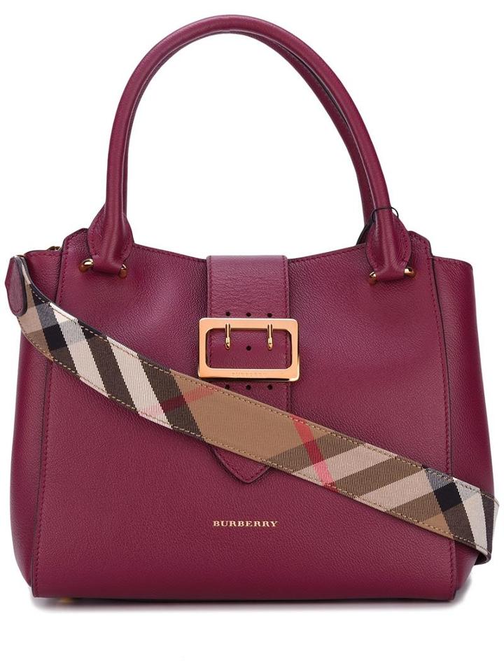 Burberry Buckled Closure Tote, Women's, Pink/purple