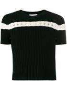Alexander Mcqueen Striped Ribbed-knit Top - Black
