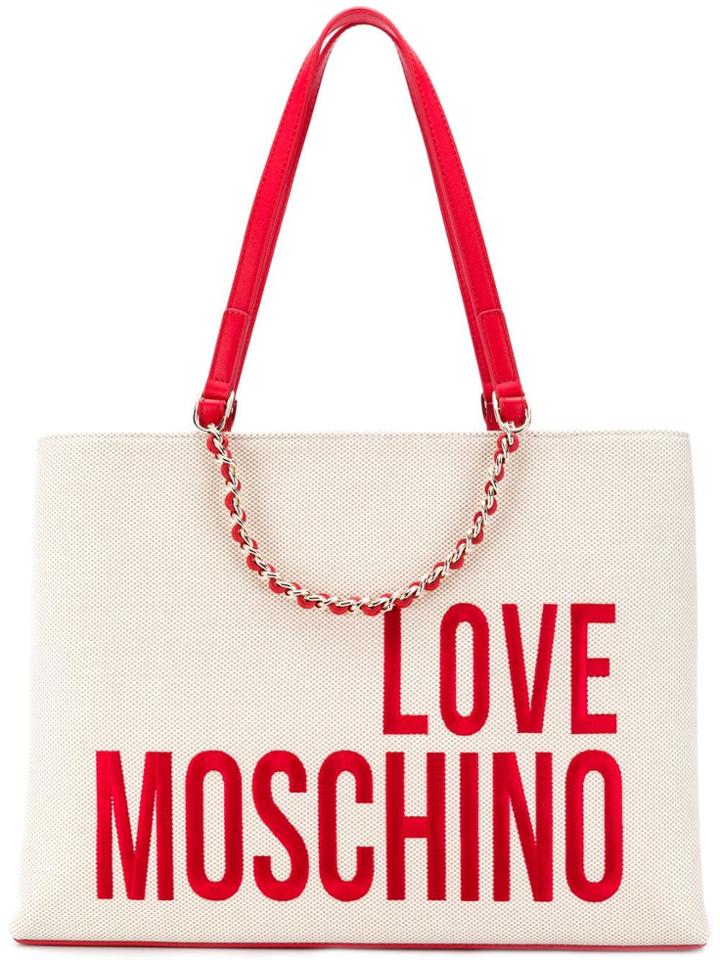 Love Moschino Logo Print Shopper Tote - Neutrals