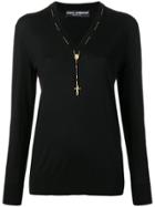 Dolce & Gabbana Crucifix Appliqué Jumper - Black