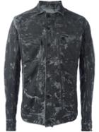 11 By Boris Bidjan Saberi Camo Effect Denim Jacket, Men's, Size: Medium, Grey, Cotton/spandex/elastane