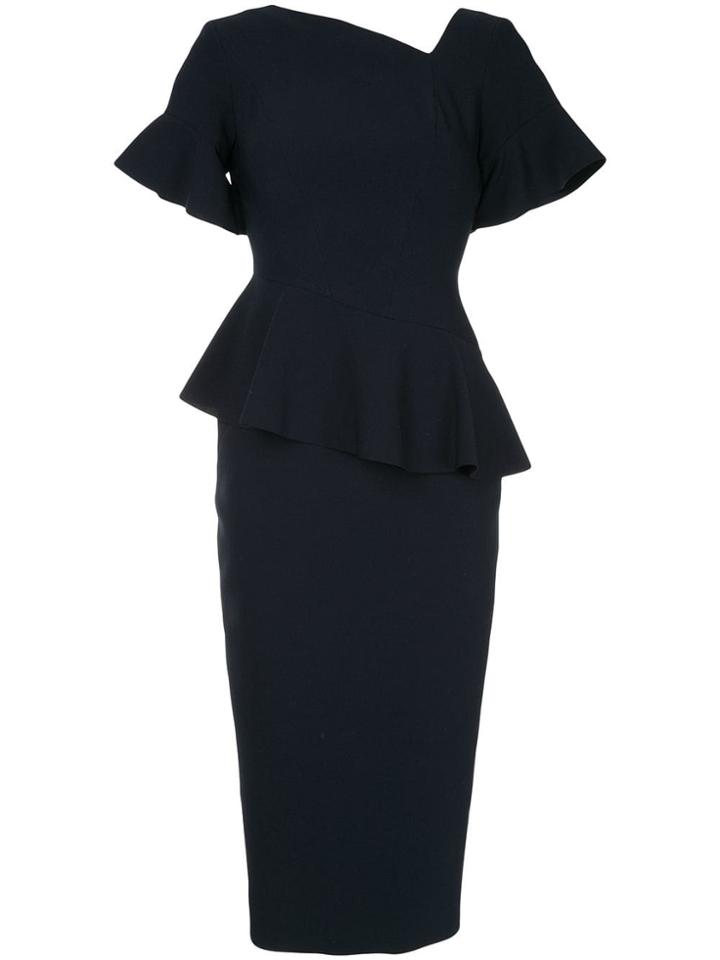 Rachel Gilbert Ruffled Midi Dress - Blue