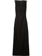 Fernanda Yamamoto V-neck Long Party Dress, Women's, Size: 40, Black, Polyester