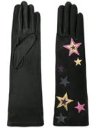 Agnelle Stars Long Length Gloves - Black