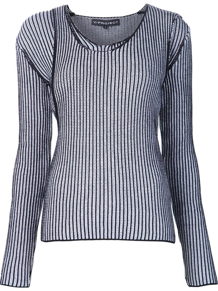 Y / Project Ribbed Asymmetric Two-piece Sweater Set