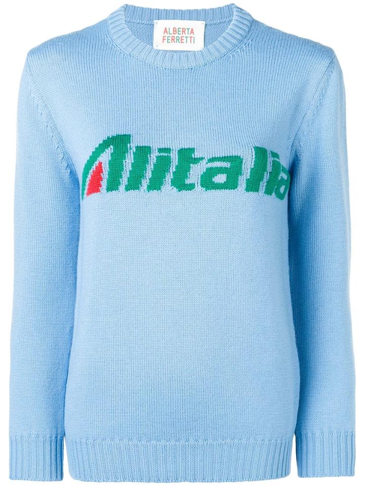 Alberta Ferretti 'alitalia' Knit Sweater - Blue