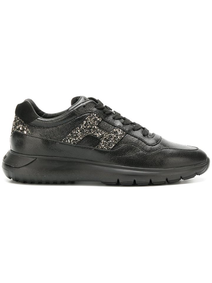 Hogan Glitter Embellished Sneakers - Black
