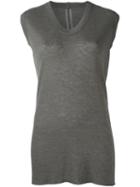 Rick Owens V-neck Knit Top, Women's, Size: 40, Grey, Silk/cashmere