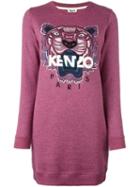 Kenzo 'tiger' Sweatshirt Dress, Women's, Size: Small, Pink/purple, Cotton