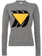 Prada Triangle Logo Motif Jumper - Grey