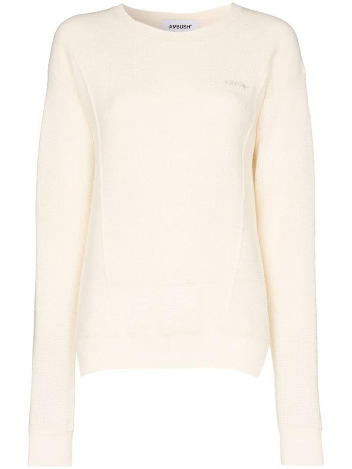 Ambush Waffle Knit Jumper - White