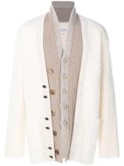 Maison Margiela Layered Placket Cardigan - Nude & Neutrals