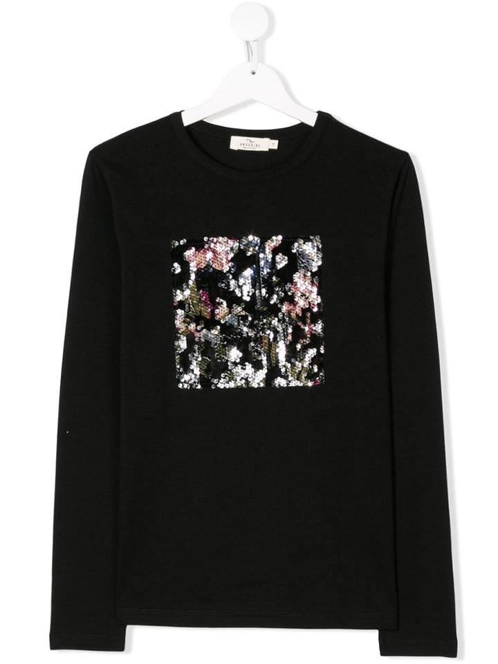Andorine Teen Embellished Long Sleeve T-shirt - Black