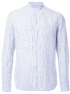Venroy Band Collar Striped Shirt, Men's, Size: Small, Linen/flax