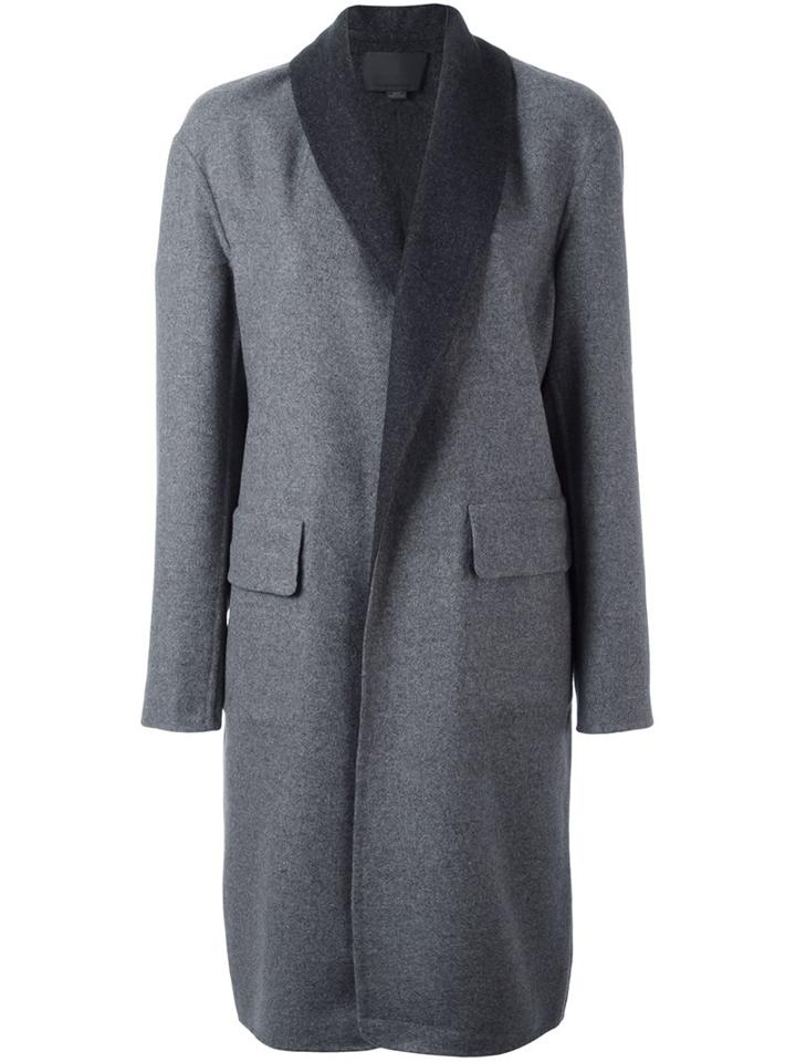 Alexander Wang Reversible Coat, Women's, Size: Small, Grey, Polyamide/wool