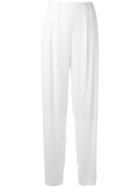 Giorgio Armani Wide-leg Trousers, Women's, Size: 42, White, Acetate/viscose/polyester/spandex/elastane
