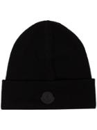 Moncler Berretto Logo Beanie Hat - Black