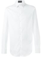 Emporio Armani Classic Button Down Shirt, Men's, Size: 44, White, Cotton/polyamide/spandex/elastane