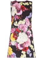 Dolce & Gabbana Floral Print Sleeveless Cotton-blend Shift Dress -