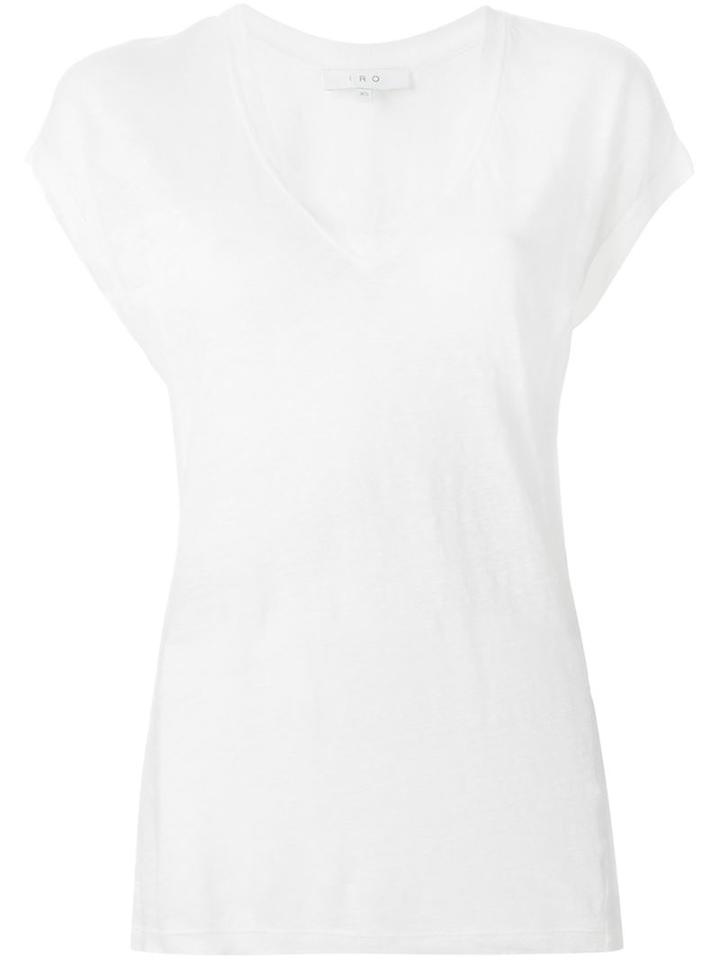 Iro V-neck T-shirt, Women's, Size: M, White, Linen/flax