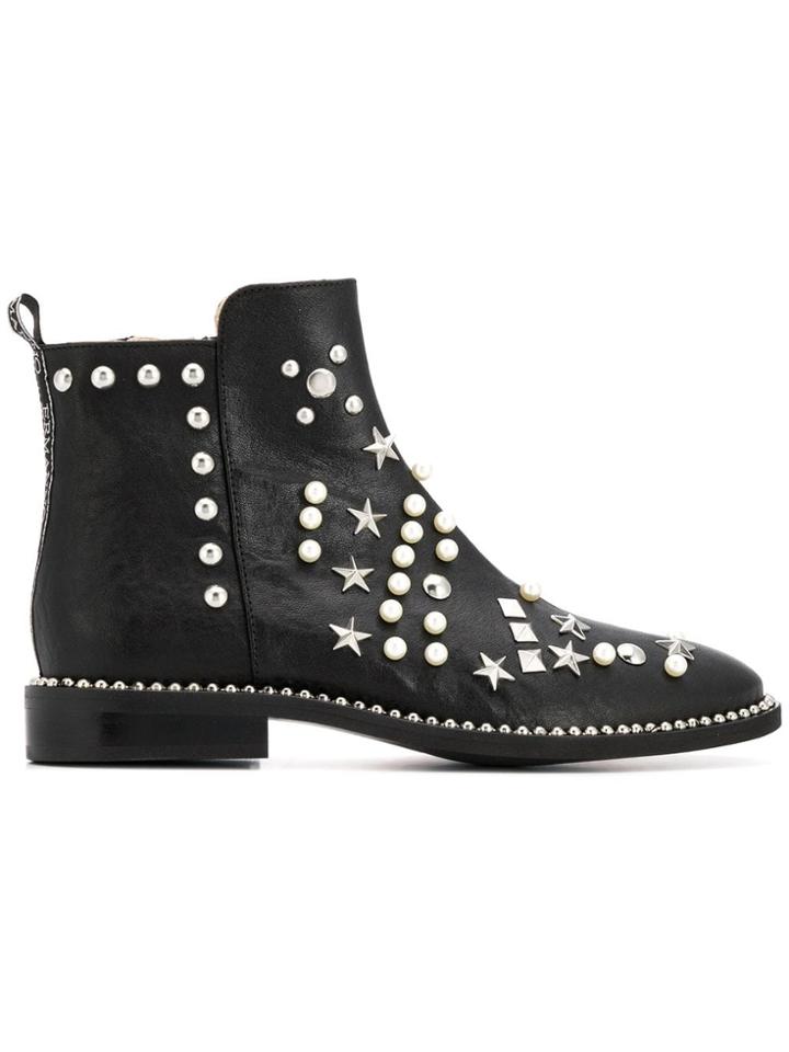 Ermanno Scervino Embellished Ankle Boots - Black