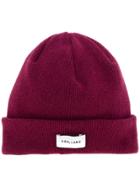 Soulland Ribbed Logo Beanie - Red