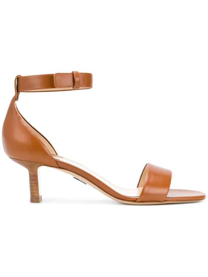 Paul Andrew Side Strap Low Heel Sandals - Brown