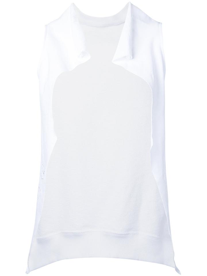 Dust - Embroidered Text Vest - Women - Cotton - L, White, Cotton