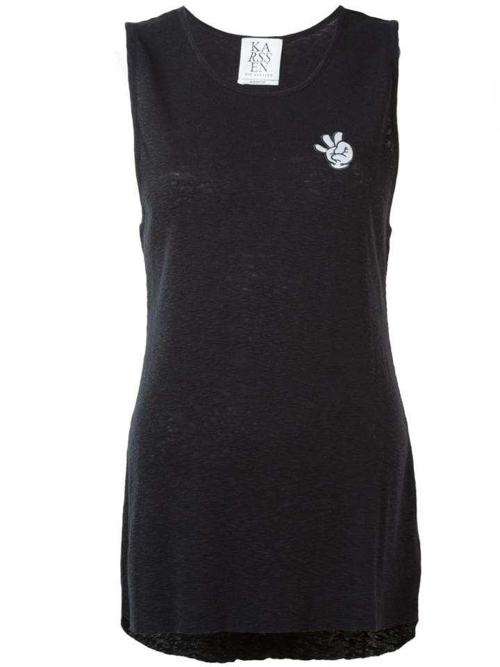 Zoe Karssen Long Fit Tank Top, Women's, Size: Medium, Black, Cotton