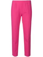 Piazza Sempione Cropped Slim Fit Trousers - Pink & Purple