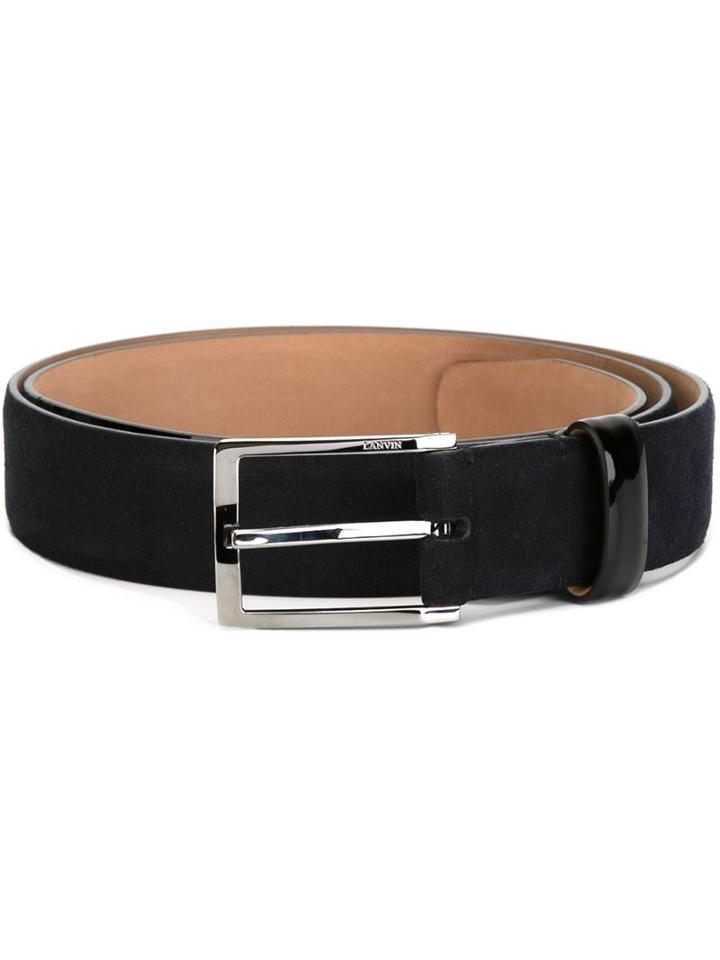 Lanvin Classic Belt, Men's, Size: 95, Blue, Calf Leather