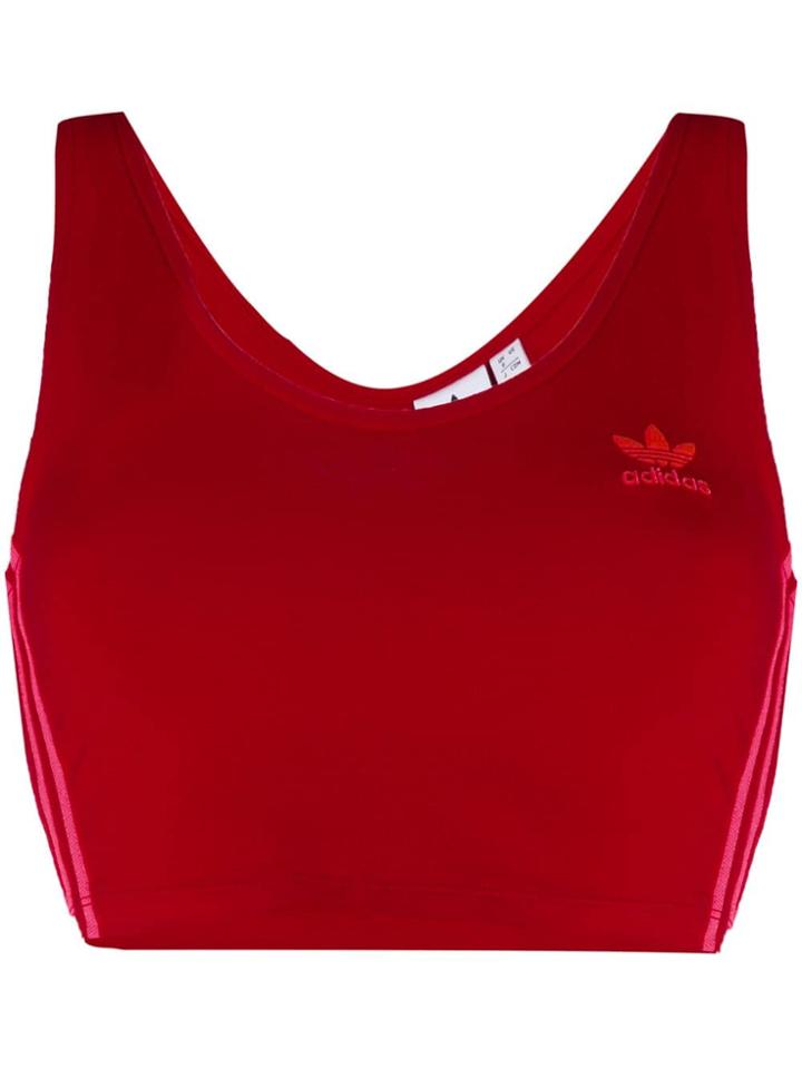 Adidas Cropped Logo Top - Red