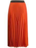 Luisa Cerano Elasticated Pleated Skirt - Orange