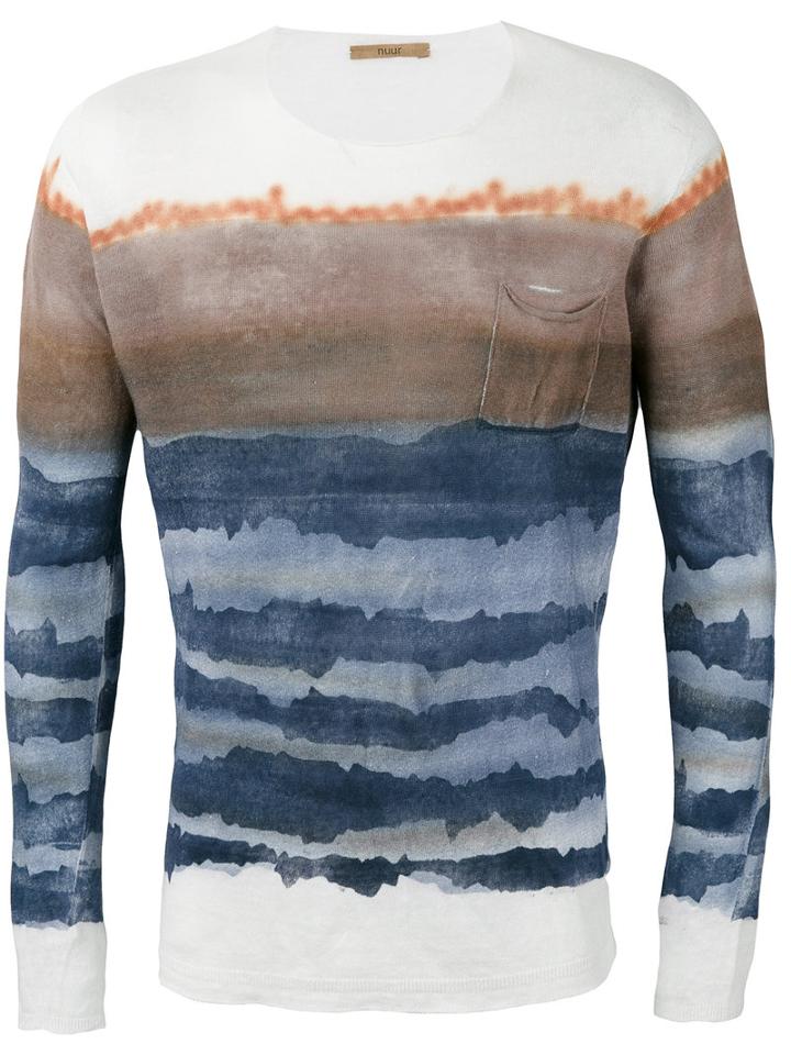 Roberto Collina - Blurry Stripes Slim-fit Jumper - Men - Linen/flax - 54, Linen/flax